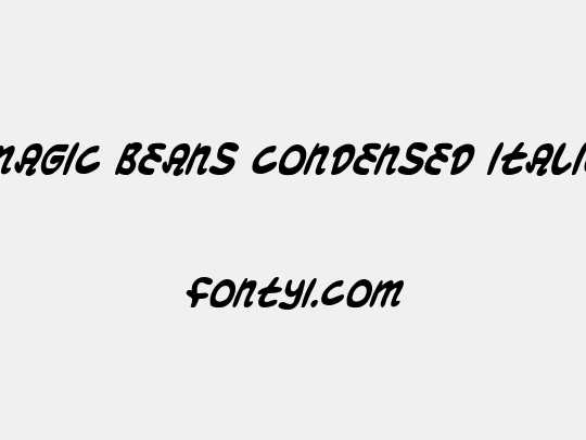 Magic Beans Condensed Italic