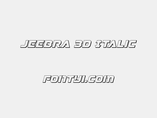 Jeebra 3D Italic