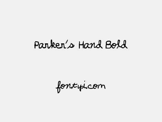 Parker's Hand Bold