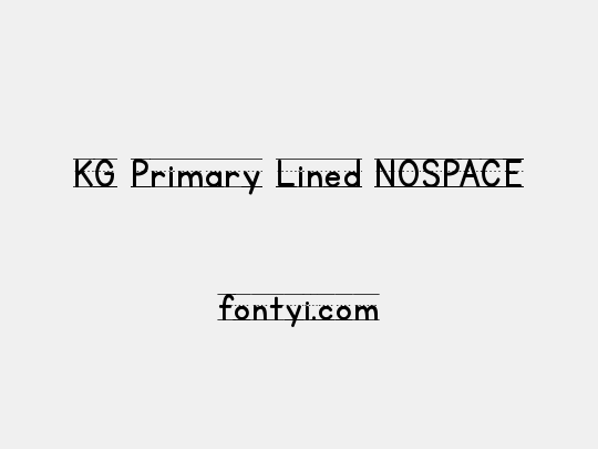 KG Primary Lined NOSPACE