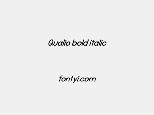 Qualio bold italic