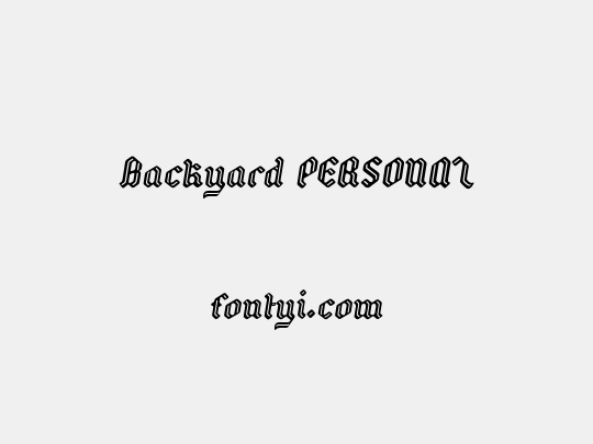 Backyard PERSONAL