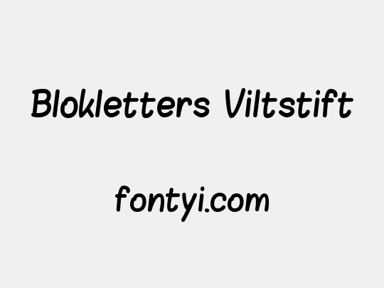 Blokletters Viltstift