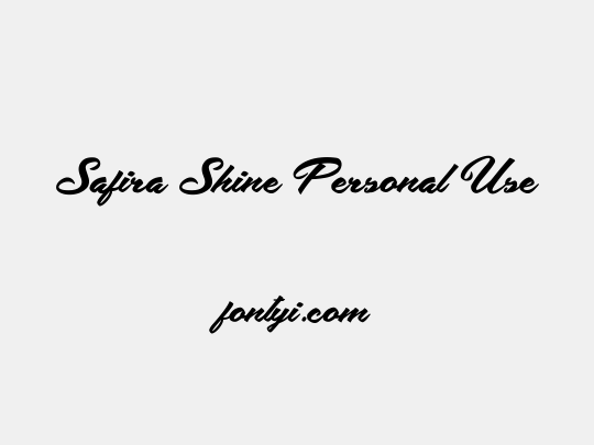 Safira Shine Personal Use