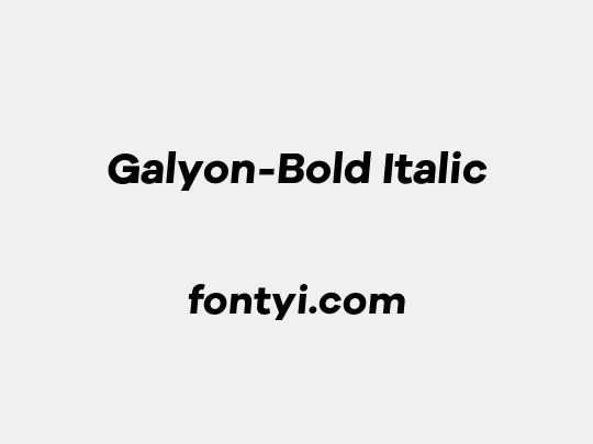 Galyon-Bold Italic