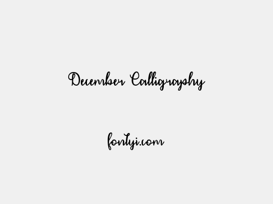 December Calligraphy