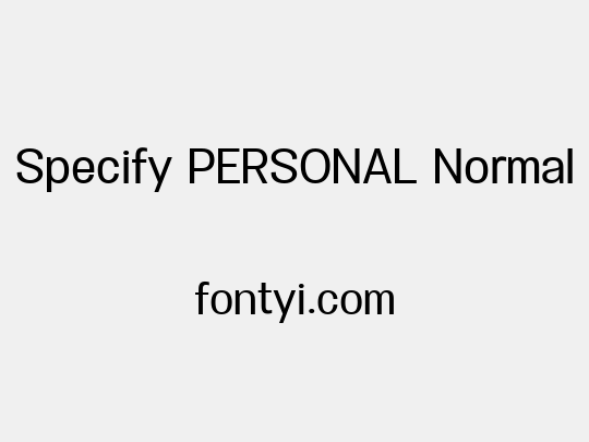Specify PERSONAL Normal