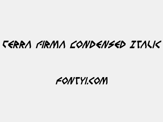 Terra Firma Condensed Italic