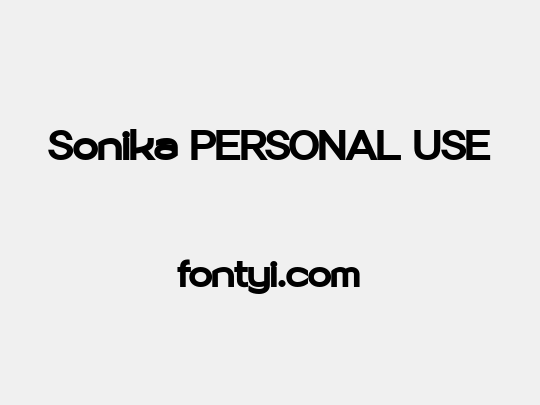 Sonika PERSONAL USE