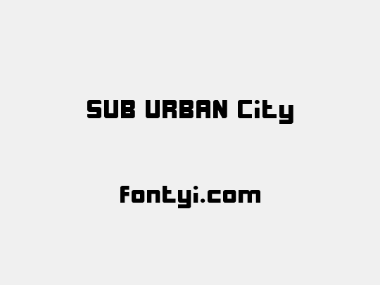 SUB URBAN City