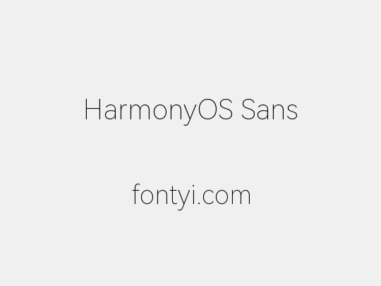 HarmonyOS Sans