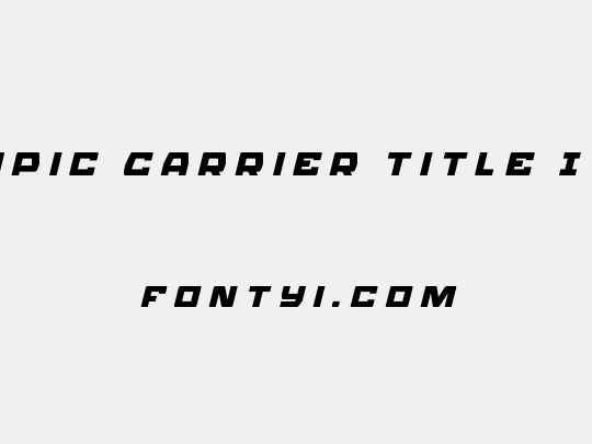 Olympic Carrier Title Italic