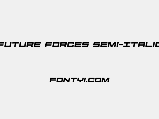 Future Forces Semi-Italic
