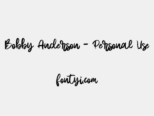 Bobby Anderson - Personal Use