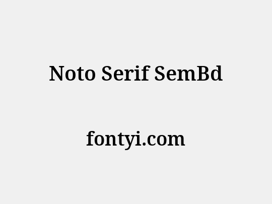 Noto Serif SemBd