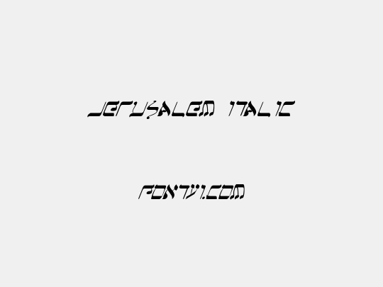 Jerusalem Italic