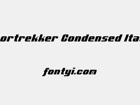 Voortrekker Condensed Italic