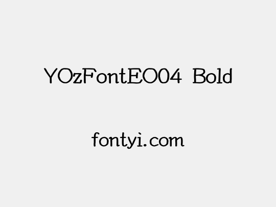 YOzFontEO04 Bold