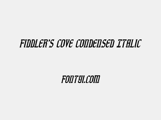 Fiddler's Cove Condensed Italic