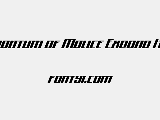 Quantum of Malice Expand Ital