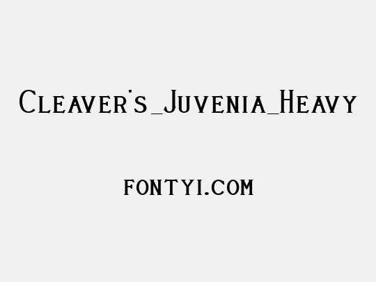 Cleaver's_Juvenia_Heavy