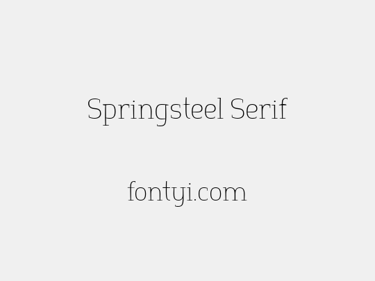 Springsteel Serif