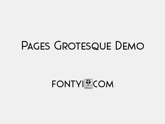 Pages Grotesque Demo