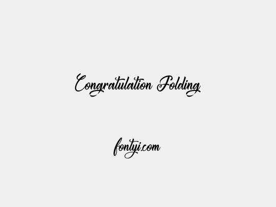 Congratulation Folding