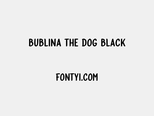 Bublina the Dog Black