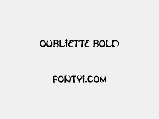 Oubliette Bold