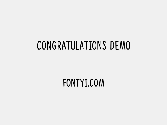 Congratulations DEMO
