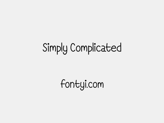 Simply Complicated