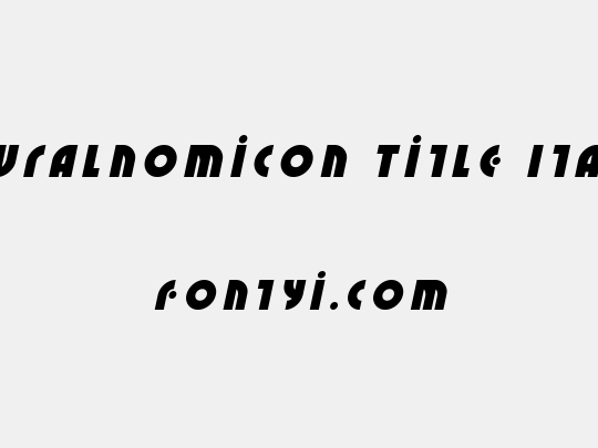 Neuralnomicon Title Italic