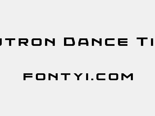 Neutron Dance Title