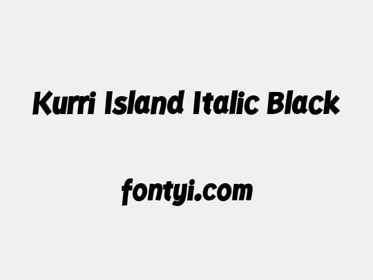 Kurri Island Italic Black