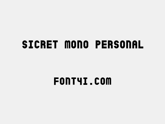 Sicret Mono PERSONAL