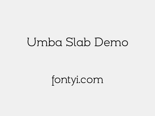 Umba Slab Demo
