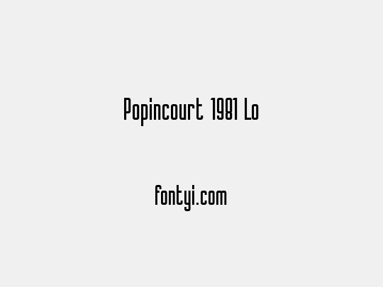 Popincourt 1981 Lo