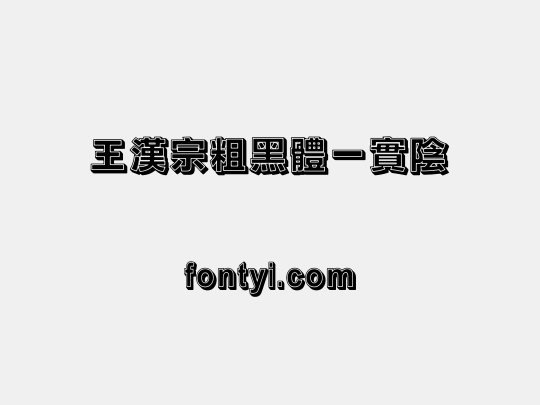 王漢宗粗黑體一實陰