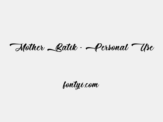 Mother Batik - Personal Use
