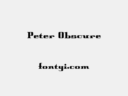 Peter Obscure