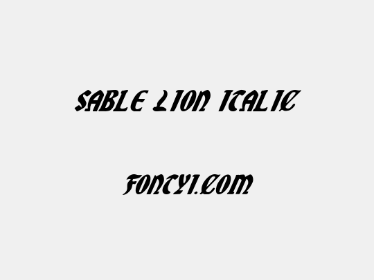 Sable Lion Italic