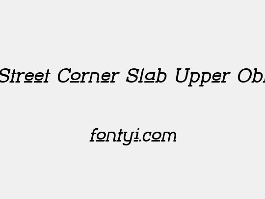 Street Corner Slab Upper Obl