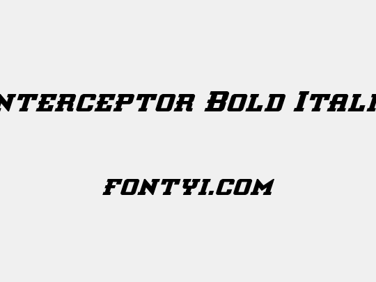 Interceptor Bold Italic