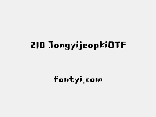 210 JongyijeopkiOTF