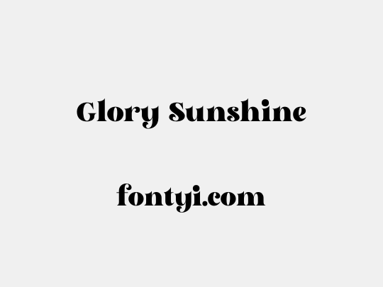 Glory Sunshine