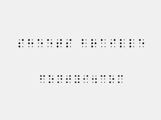 Sheets Braille