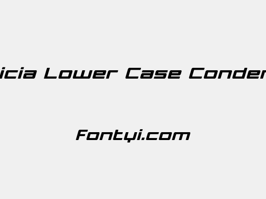 Phoenicia Lower Case Condensed Italic
