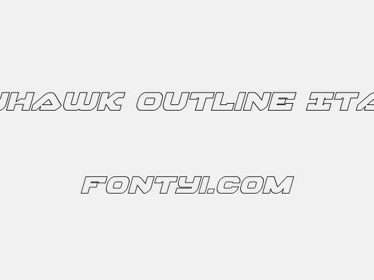 Skyhawk Outline Italic