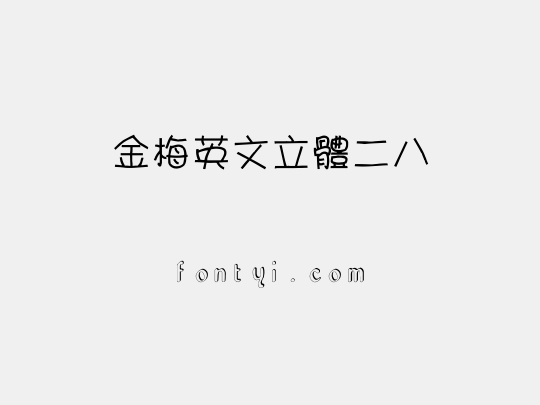 金梅英文立體二八
